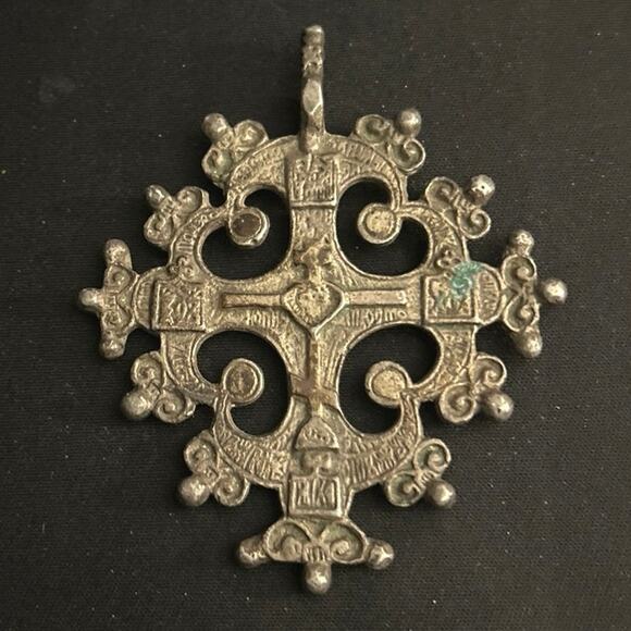 Silver Pectoral Cross Orthodox 17th Century Antique - Picture 7 of 12